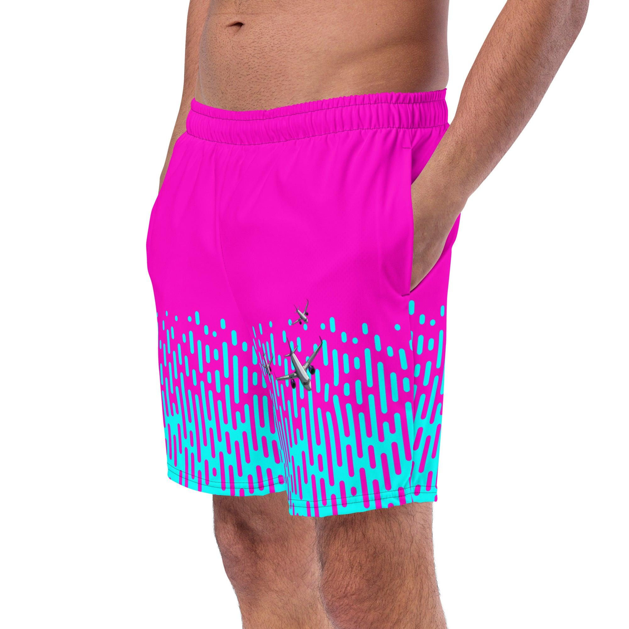 Aviation Badeshorts "Airbus A320neo Fleet" pink/blau für Piloten, Crews, Kinder & Planespotter made by SUPERSONIC aero 4U