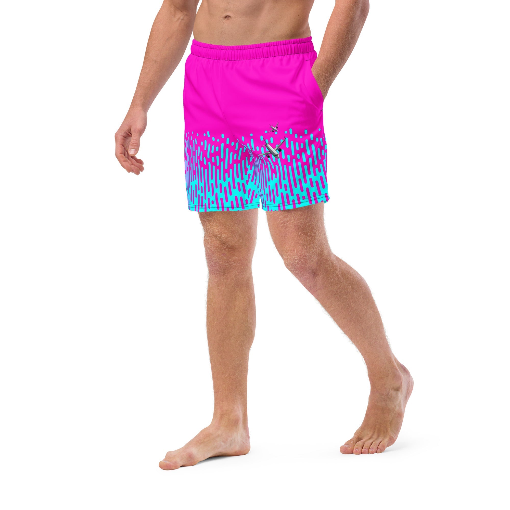 Aviation Badeshorts "Airbus A320neo Fleet" pink/blau für Piloten, Crews, Kinder & Planespotter made by SUPERSONIC aero 4U