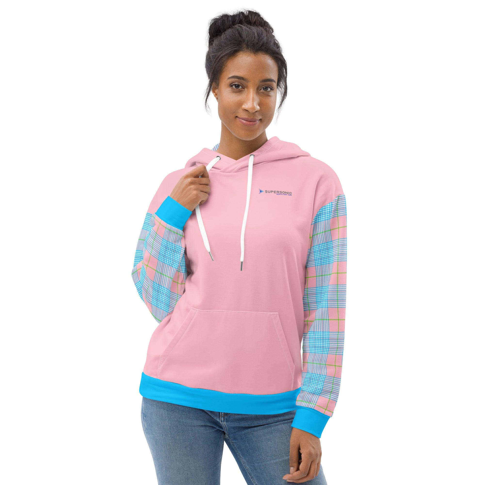 Aviation Summer Aviation Hoodie - Sportkaro pink für Piloten, Crews, Kinder & Planespotter made by SUPERSONIC aero 4U