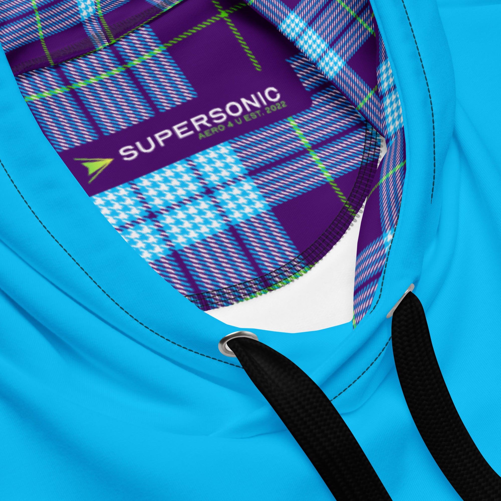 Aviation Summer Hoodie Aviation - Sportkaro blue für Piloten, Crews, Kinder & Planespotter made by SUPERSONIC aero 4U