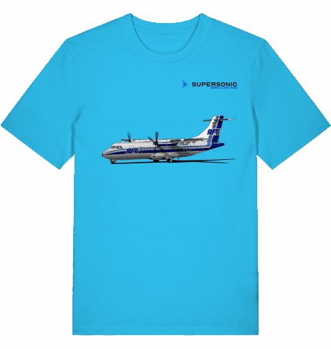 Aviation Flugzeug T-Shirt "ATR42 Commuter AIrcraft - Regionalflug" EDLW Airport Aqua Blue für Piloten, Crews, Kinder & Planespotter made by SUPERSONIC aero 4U