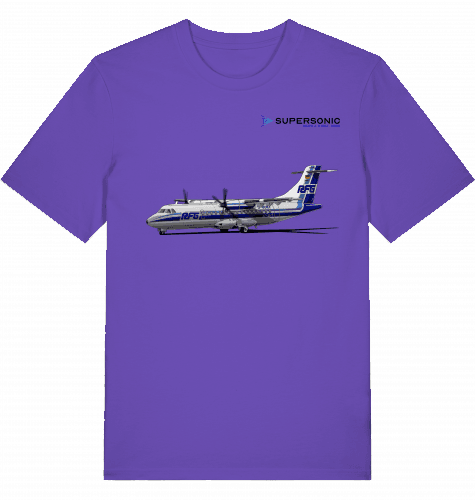 Aviation Flugzeug T-Shirt "ATR42 Commuter AIrcraft - Regionalflug" EDLW Airport Purple Love für Piloten, Crews, Kinder & Planespotter made by SUPERSONIC aero 4U