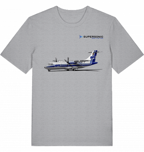 Aviation Flugzeug T-Shirt "ATR42 Commuter AIrcraft - Regionalflug" EDLW Airport Mid Heather Grey für Piloten, Crews, Kinder & Planespotter made by SUPERSONIC aero 4U