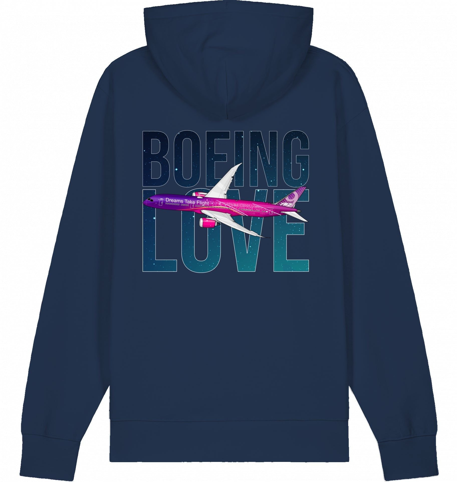 Aviation Flugzeug Hoodie Boeing Love 787 Dreamliner French Navy für Piloten, Crews, Kinder & Planespotter made by SUPERSONIC aero 4U