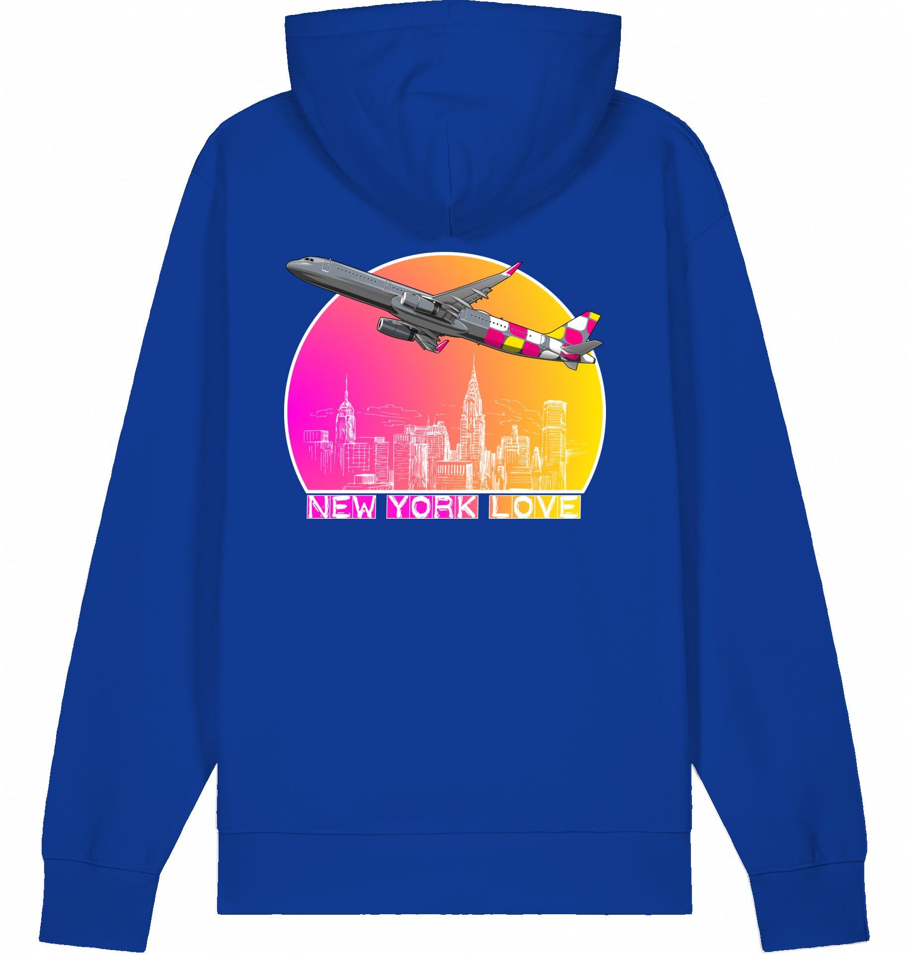 Aviation Flugzeug Hoodie Airbus A321 New York Worker Blue für Piloten, Crews, Kinder & Planespotter made by SUPERSONIC aero 4U