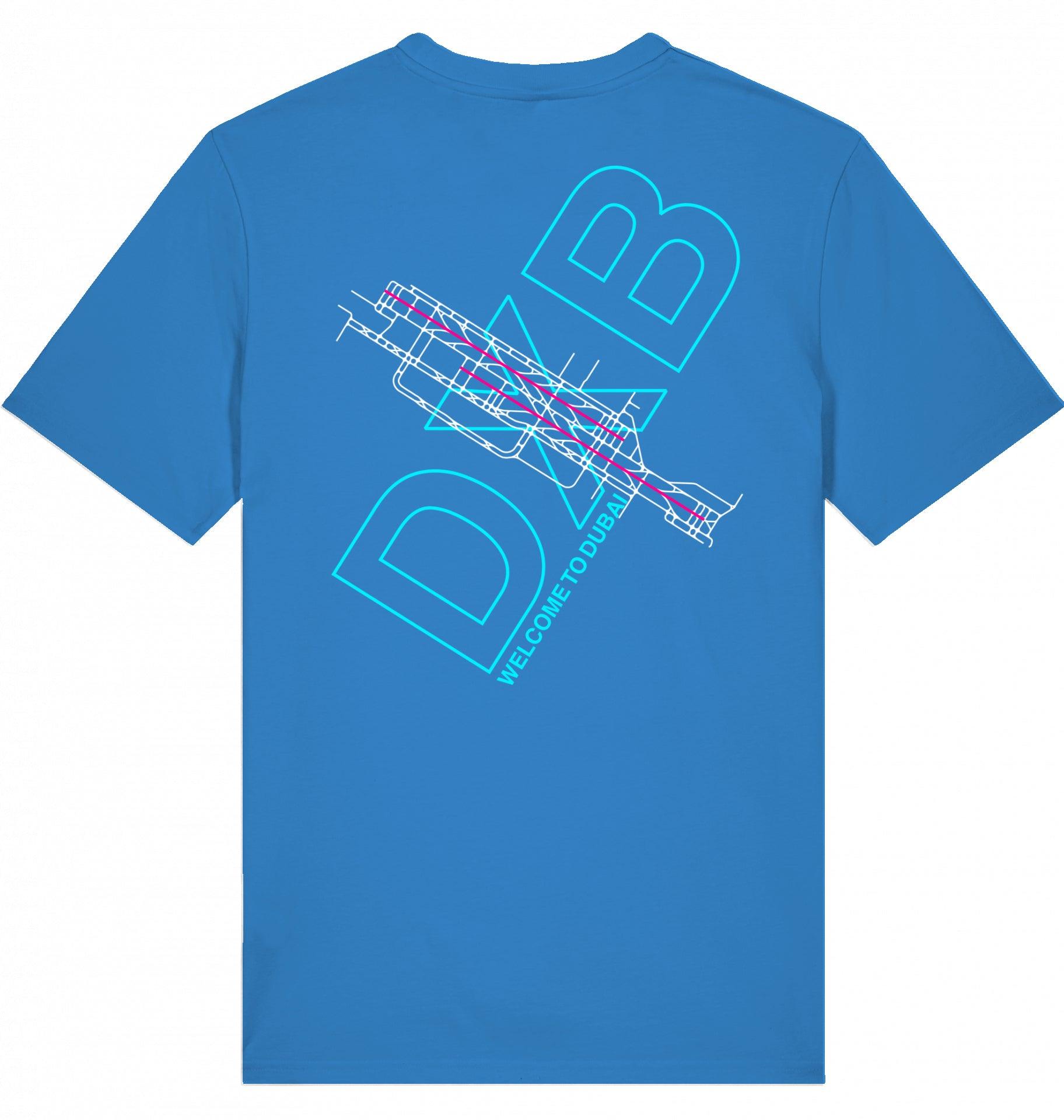 Aviation Airport T-Shirt "Dubai DXB Airportcode" Mindful Blue für Piloten, Crews, Kinder & Planespotter made by SUPERSONIC aero 4U
