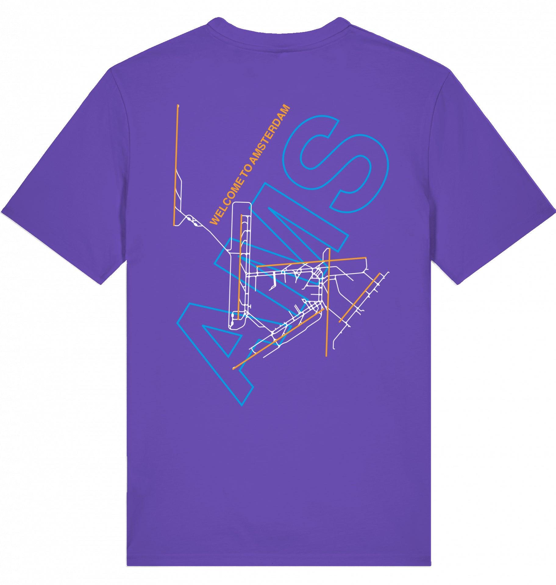 Aviation Airport T-Shirt "Amsterdam AMS Airportcode" Purple Love für Piloten, Crews, Kinder & Planespotter made by SUPERSONIC aero 4U