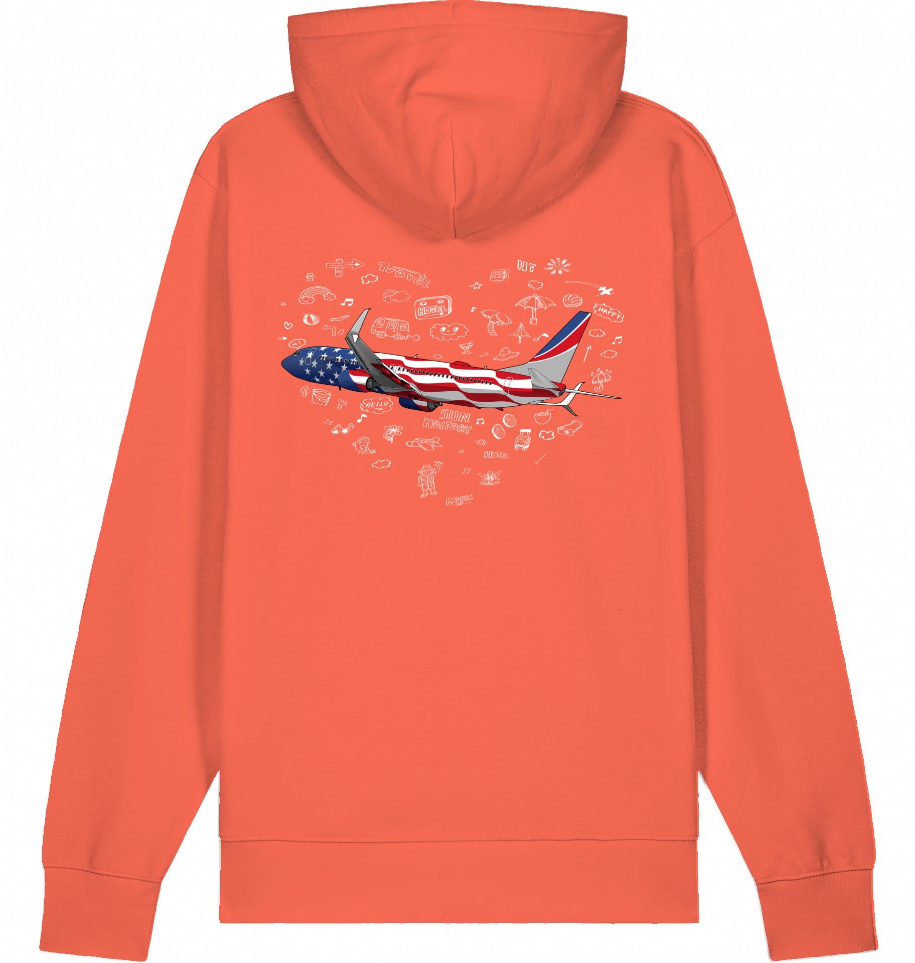 Aviation Flugzeug Hoodie Boeing 737 Stars & Stripes Fiesta für Piloten, Crews, Kinder & Planespotter made by SUPERSONIC aero 4U