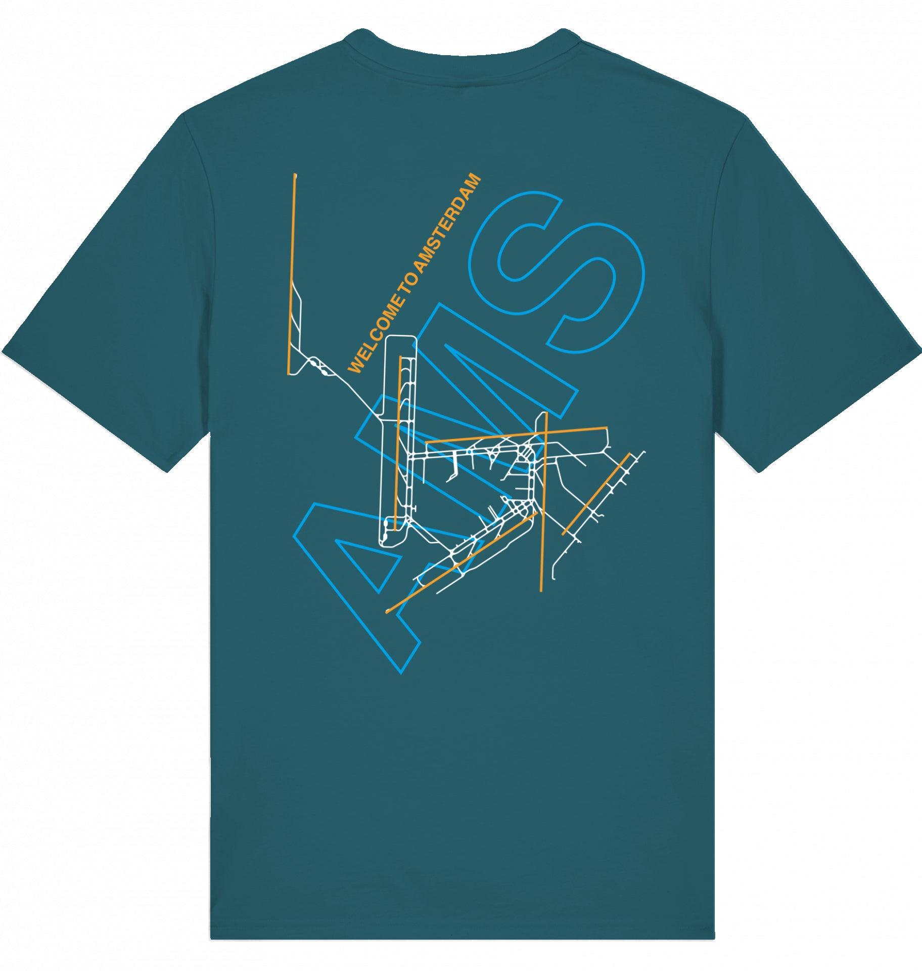 Aviation Airport T-Shirt "Amsterdam AMS Airportcode" Stargazer für Piloten, Crews, Kinder & Planespotter made by SUPERSONIC aero 4U