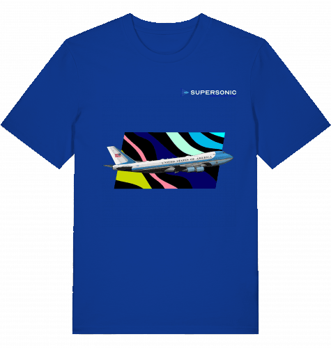 Aviation Boeing B747 Airforce One Presidential Aircraft T-shirt für Piloten & Crews Worker Blue für Piloten, Crews, Kinder & Planespotter made by SUPERSONIC aero 4U