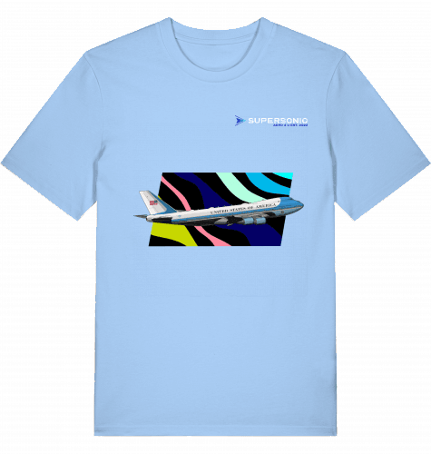 Aviation Boeing B747 Airforce One Presidential Aircraft T-shirt für Piloten & Crews Blue Soul für Piloten, Crews, Kinder & Planespotter made by SUPERSONIC aero 4U