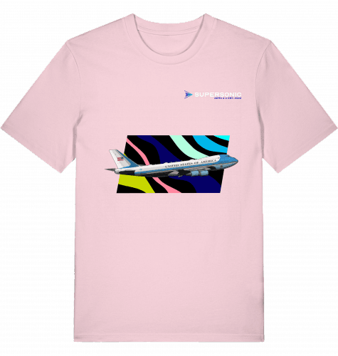 Aviation Boeing B747 Airforce One Presidential Aircraft T-shirt für Piloten & Crews Cotton Pink für Piloten, Crews, Kinder & Planespotter made by SUPERSONIC aero 4U