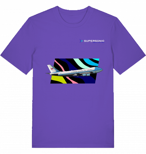 Aviation Boeing B747 Airforce One Presidential Aircraft T-shirt für Piloten & Crews Purple Love für Piloten, Crews, Kinder & Planespotter made by SUPERSONIC aero 4U