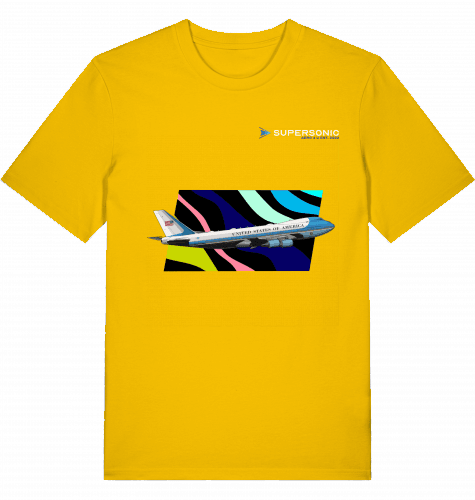 Aviation Boeing B747 Airforce One Presidential Aircraft T-shirt für Piloten & Crews Spectra Yellow für Piloten, Crews, Kinder & Planespotter made by SUPERSONIC aero 4U
