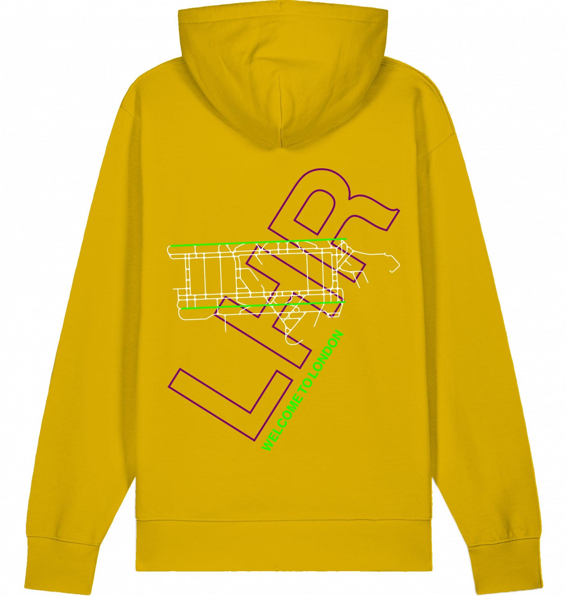 Aviation London Heathrow LHR Airport Hoodie 2.0 Ochre für Piloten, Crews, Kinder & Planespotter made by SUPERSONIC aero 4U