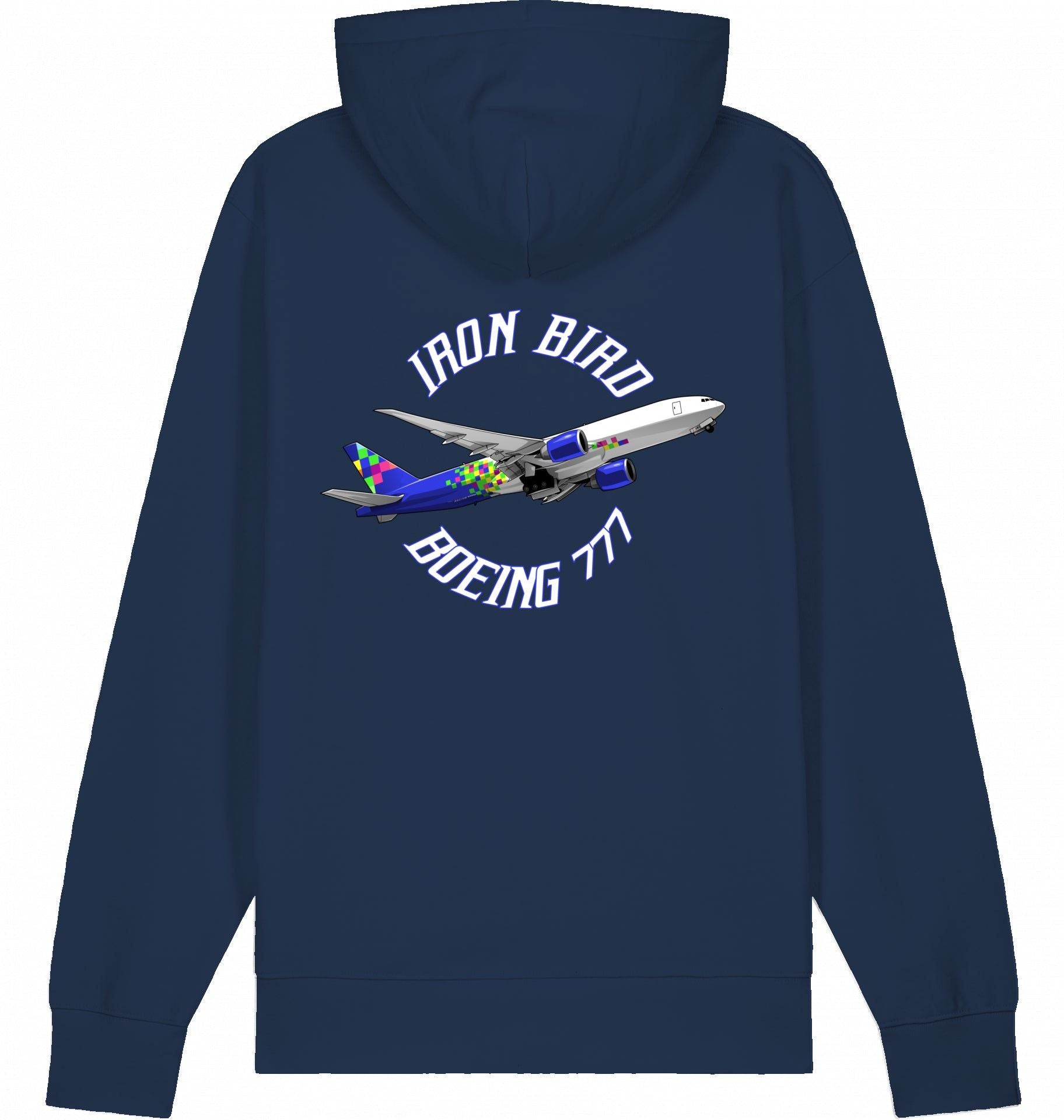 Aviation Flugzeug Hoodie Boeing 777 Iron Bird French Navy für Piloten, Crews, Kinder & Planespotter made by SUPERSONIC aero 4U