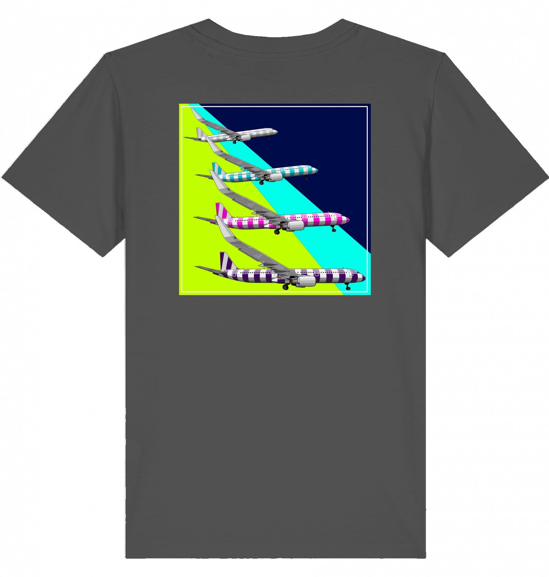 Aviation Kids Aviation T-Shirt Airbus A321 Aircraft Landing 2.0 Anthracite für Piloten, Crews, Kinder & Planespotter made by SUPERSONIC aero 4U