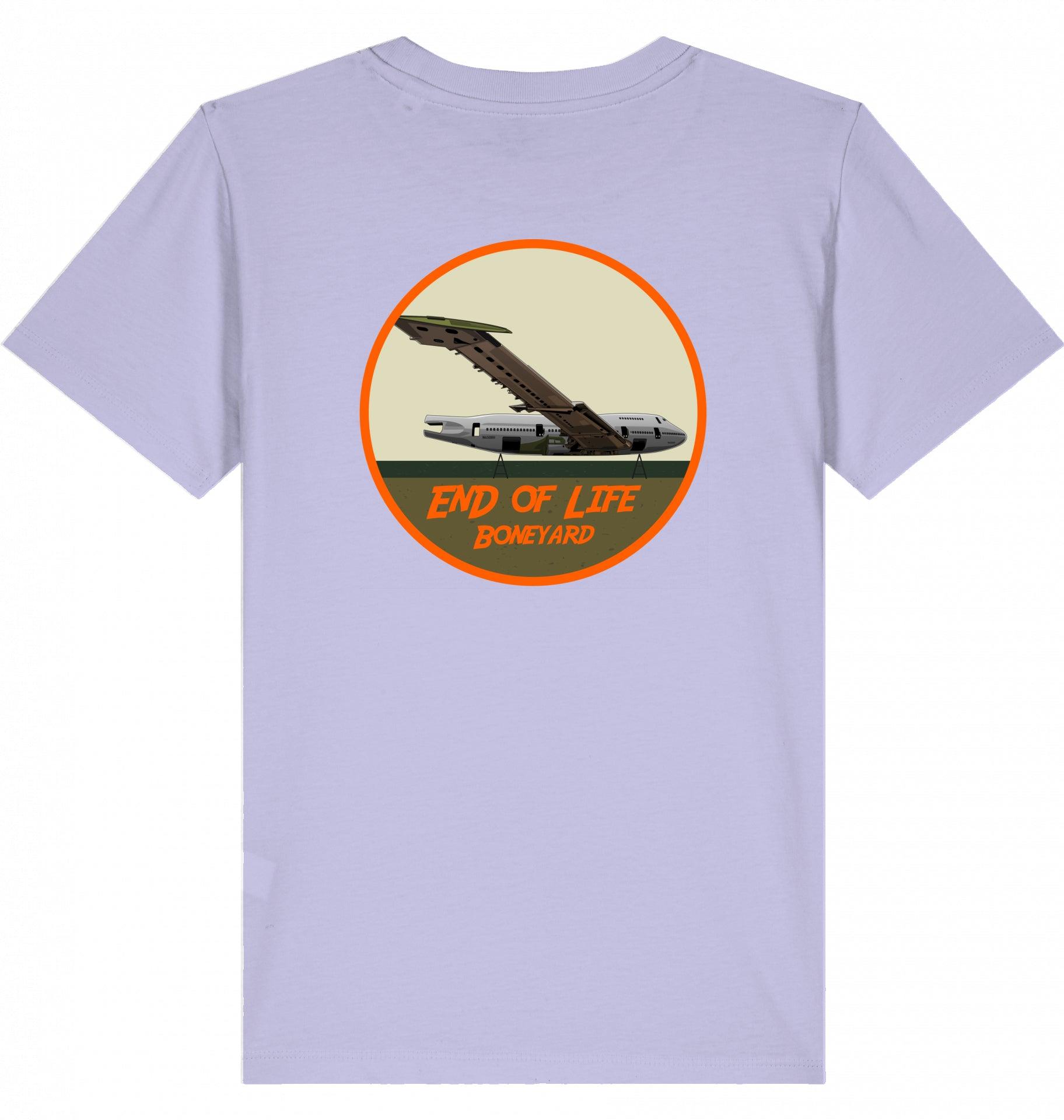 Aviation Kids Aviation T-Shirt "Boeing 747 End of Life Boneyard" 2.0 Lavender für Piloten, Crews, Kinder & Planespotter made by SUPERSONIC aero 4U