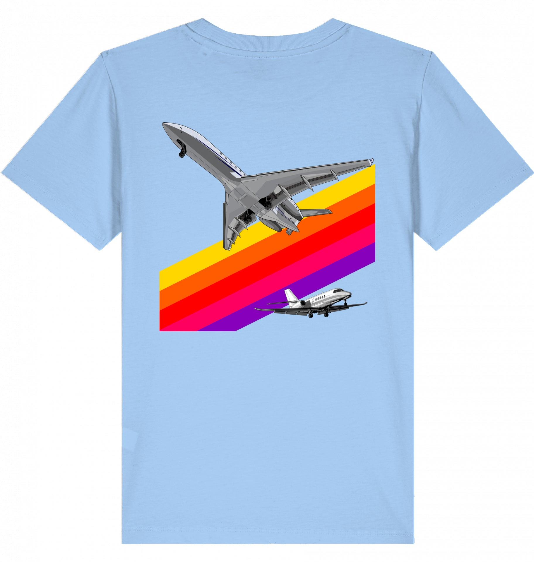 Aviation Kids Aviation T-Shirt "VHS 80ies Style - Business Aviation" 2.0 Blue Soul für Piloten, Crews, Kinder & Planespotter made by SUPERSONIC aero 4U