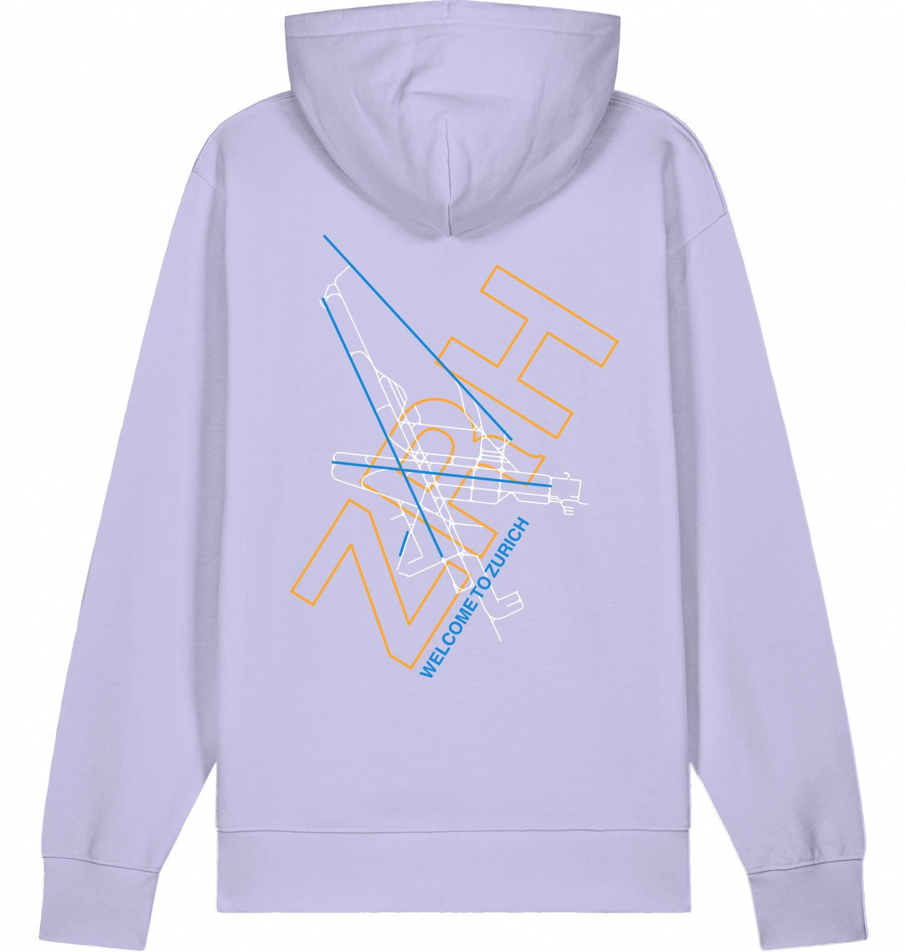 Aviation Zurich ZRH Airport Hoodie 2.0 Lavender für Piloten, Crews, Kinder & Planespotter made by SUPERSONIC aero 4U