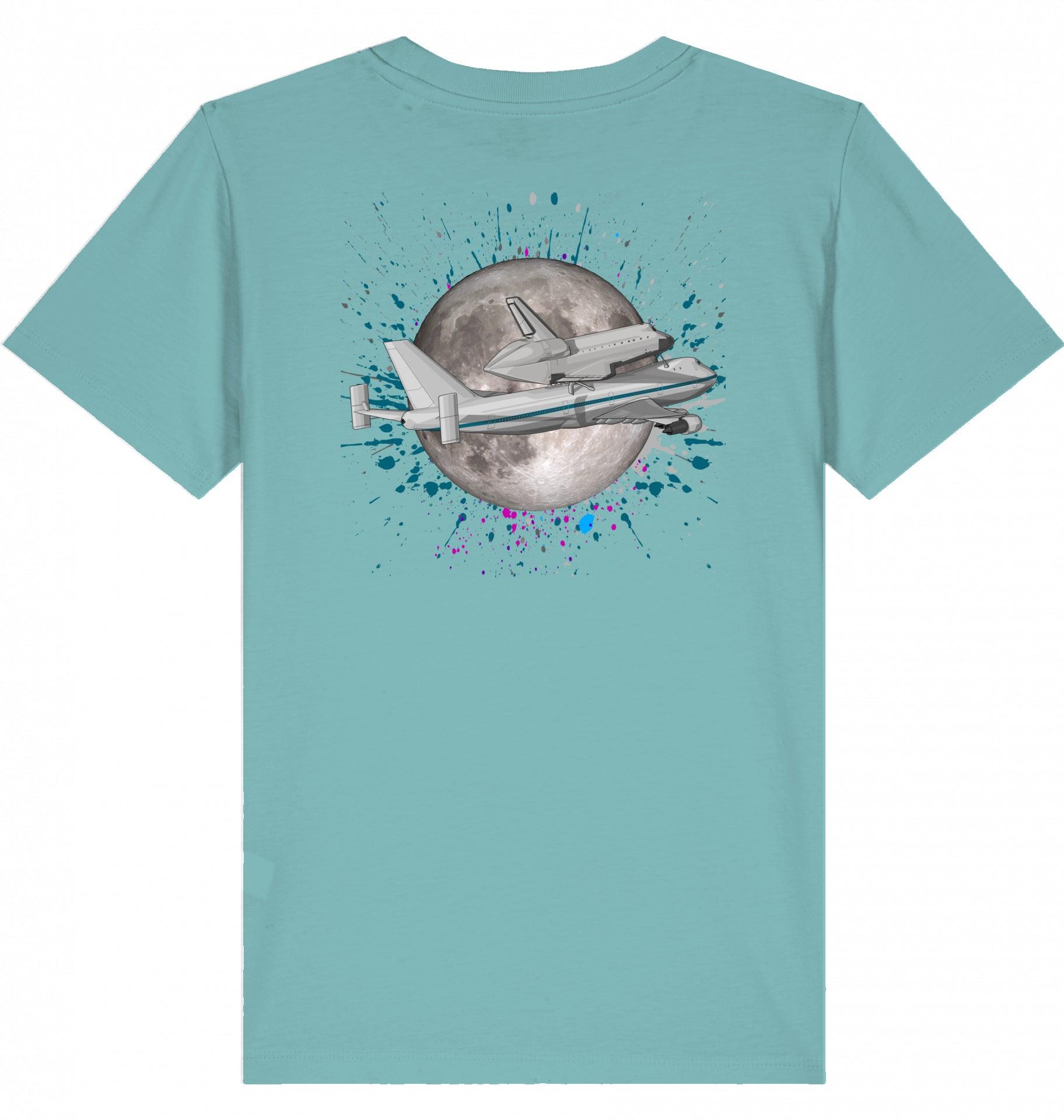 Aviation Kids Aviation T-Shirt Boeing 747 NASA Space Shuttle Transporter 2.0 Teal Monstera für Piloten, Crews, Kinder & Planespotter made by SUPERSONIC aero 4U