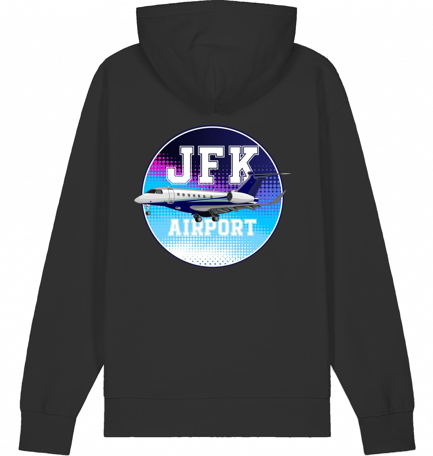 Aviation Flugzeug Hoodie Embraer Praetor 600 JFK Black für Piloten, Crews, Kinder & Planespotter made by SUPERSONIC aero 4U