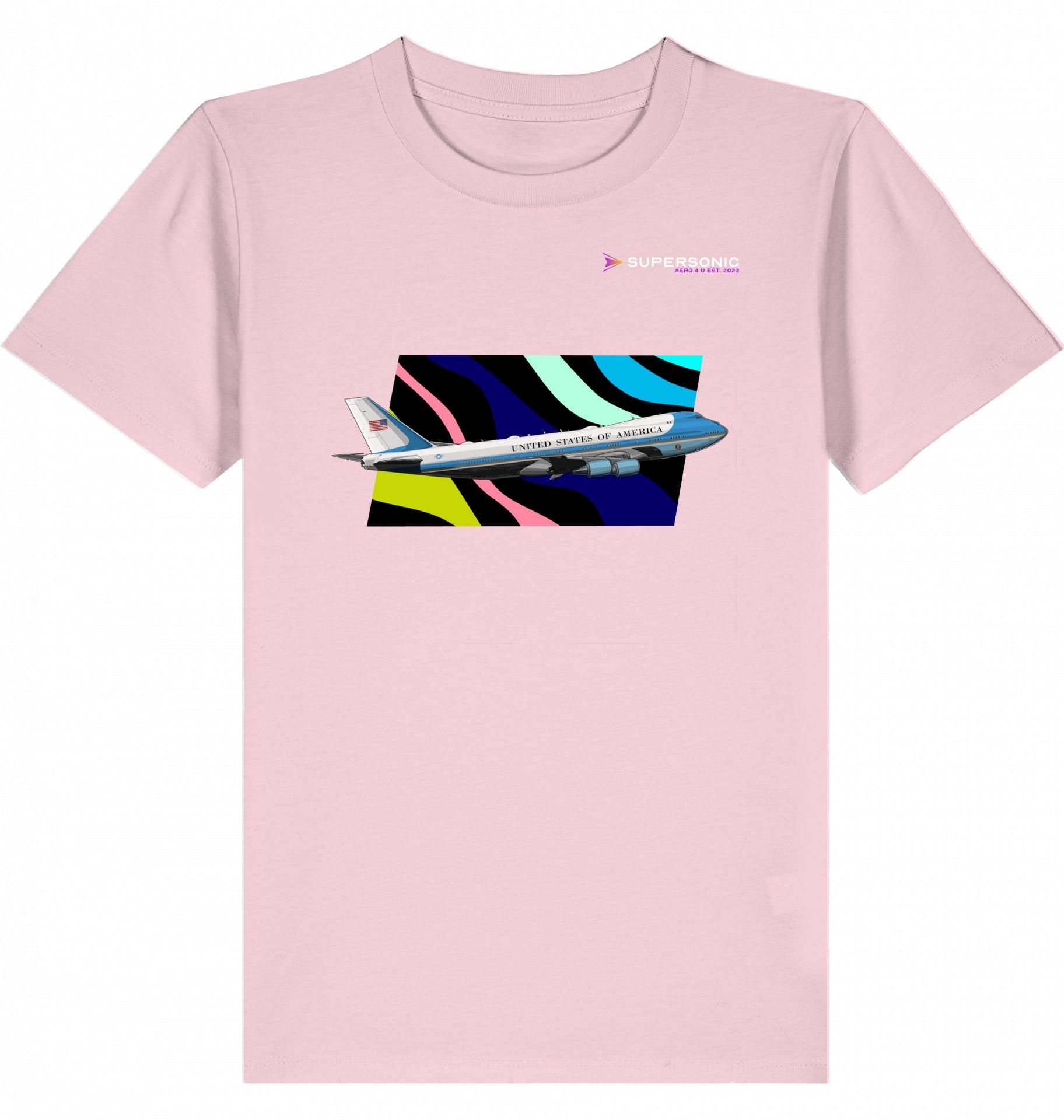 Aviation Kids Aviation T-Shirt Air Force One Boeing 747 Jumbo Jet Flugzeug 2.0 Cotton Pink für Piloten, Crews, Kinder & Planespotter made by SUPERSONIC aero 4U