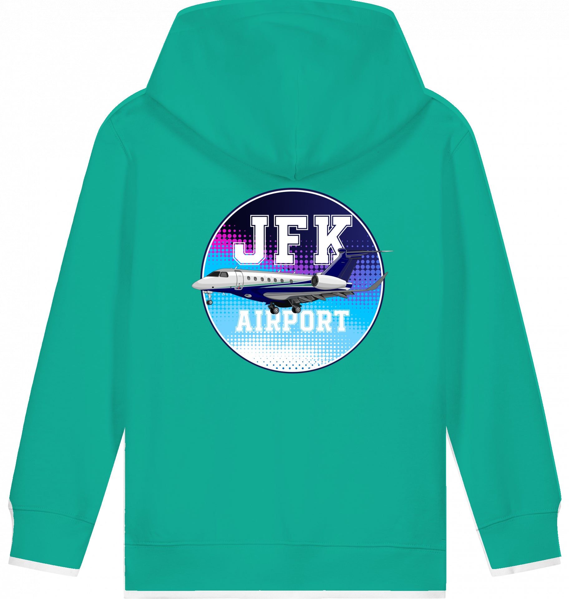 Aviation Kids Flugzeug Hoodie Embraer Praetor 600 JFK Go Green für Piloten, Crews, Kinder & Planespotter made by SUPERSONIC aero 4U