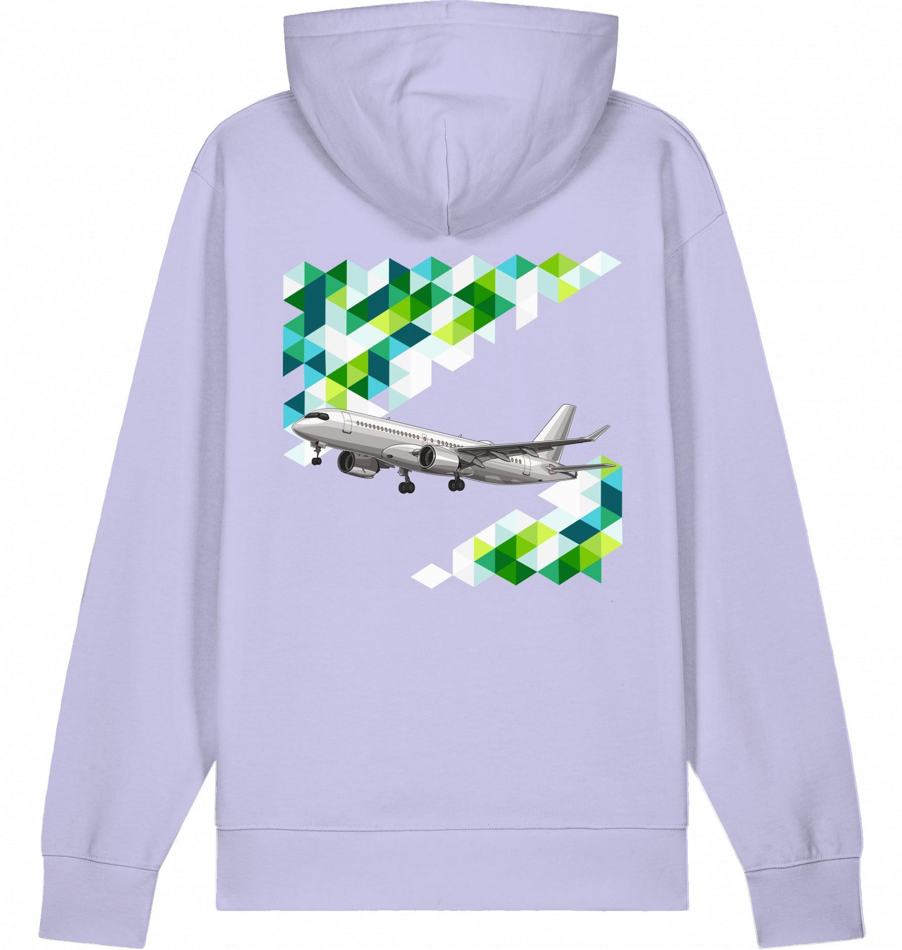 Aviation Flugzeug Hoodie Airbus A220 für Airbuslovers Lavender für Piloten, Crews, Kinder & Planespotter made by SUPERSONIC aero 4U
