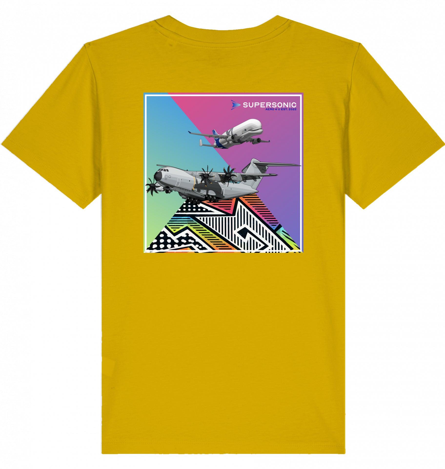 Aviation Kids Aviation T-Shirt Airbus A400M und Beluga Flugzeuge 2.0 Ochre für Piloten, Crews, Kinder & Planespotter made by SUPERSONIC aero 4U