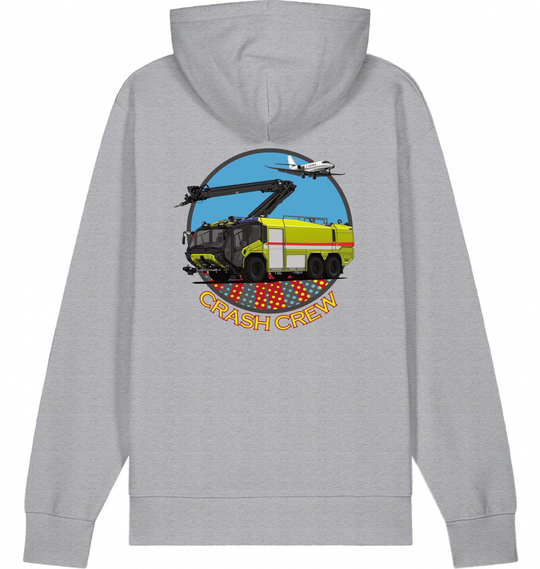 Aviation Airport Fire Rescue ARFF Crash Crew Hoodie Mid Heather Grey für Piloten, Crews, Kinder & Planespotter made by SUPERSONIC aero 4U