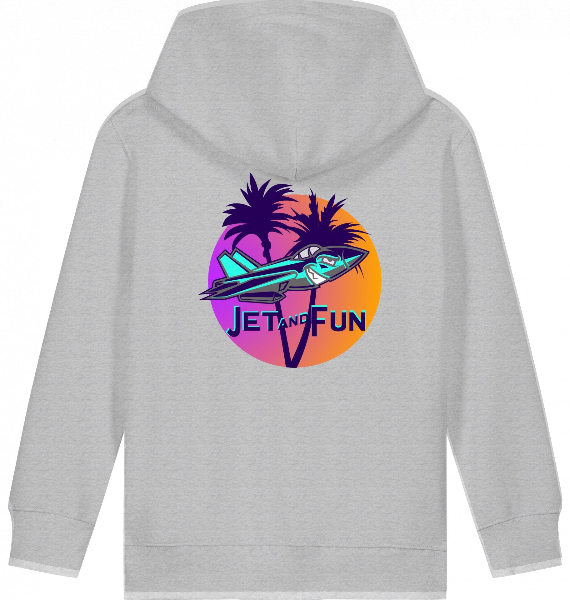 Aviation Kids Aviation Flugzeug Hoodie "Jet and Fun" Heather Grey für Piloten, Crews, Kinder & Planespotter made by SUPERSONIC aero 4U