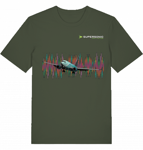 Aviation Boeing 737 BBJ Aircraft T-shirt Crew Shirt für Aviators Khaki für Piloten, Crews, Kinder & Planespotter made by SUPERSONIC aero 4U