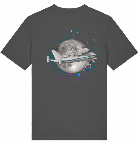 Aviation Flugzeug T-Shirt "Boeing 747 NASA Space Shuttle Transporter" Anthracite für Piloten, Crews, Kinder & Planespotter made by SUPERSONIC aero 4U