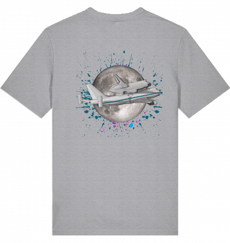 Aviation Flugzeug T-Shirt "Boeing 747 NASA Space Shuttle Transporter" Mid Heather Grey für Piloten, Crews, Kinder & Planespotter made by SUPERSONIC aero 4U