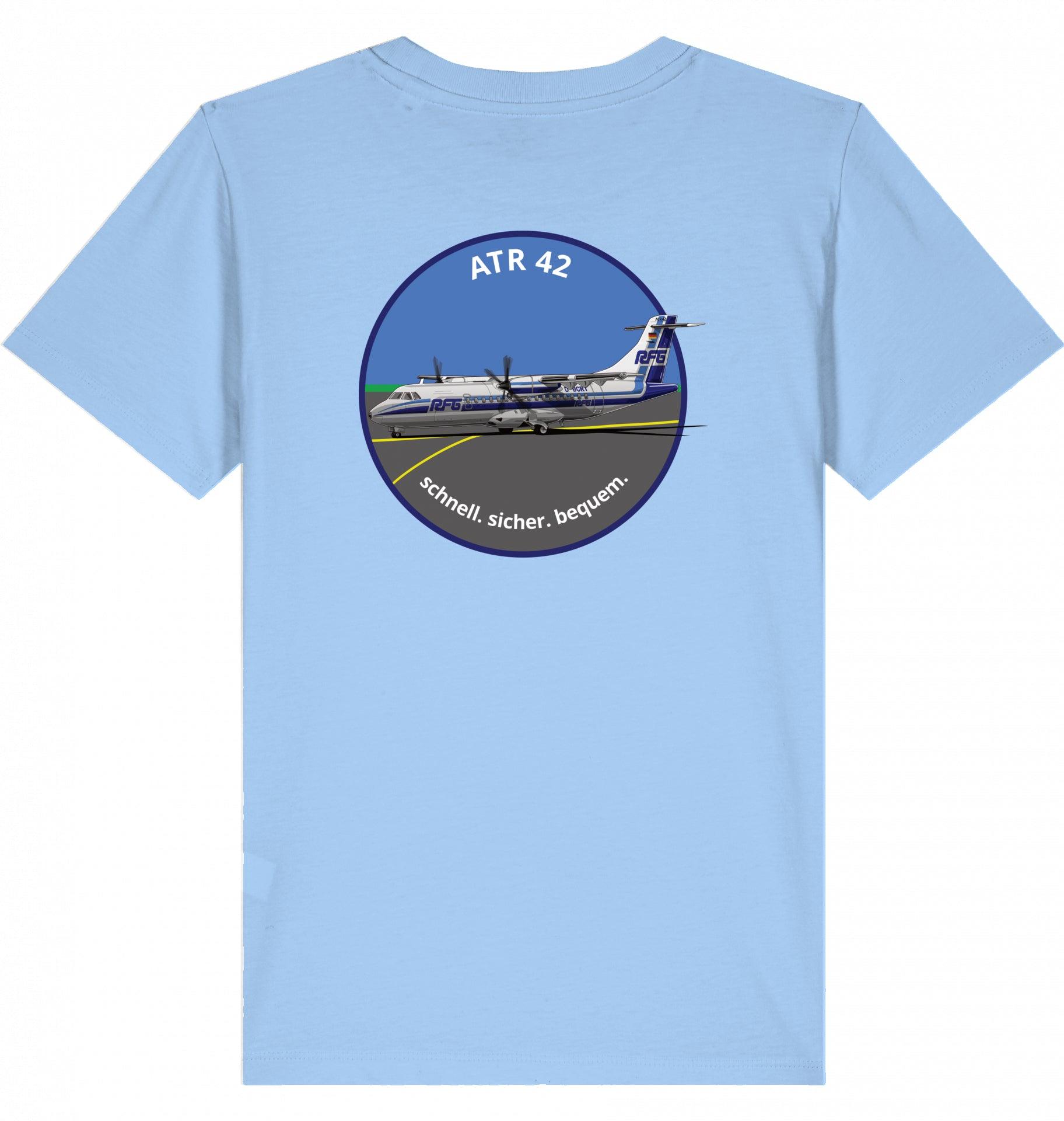 Aviation Kids Aviation T-Shirt "ATR42 Flugzeug RFG EDLW" 2.0 Blue Soul für Piloten, Crews, Kinder & Planespotter made by SUPERSONIC aero 4U