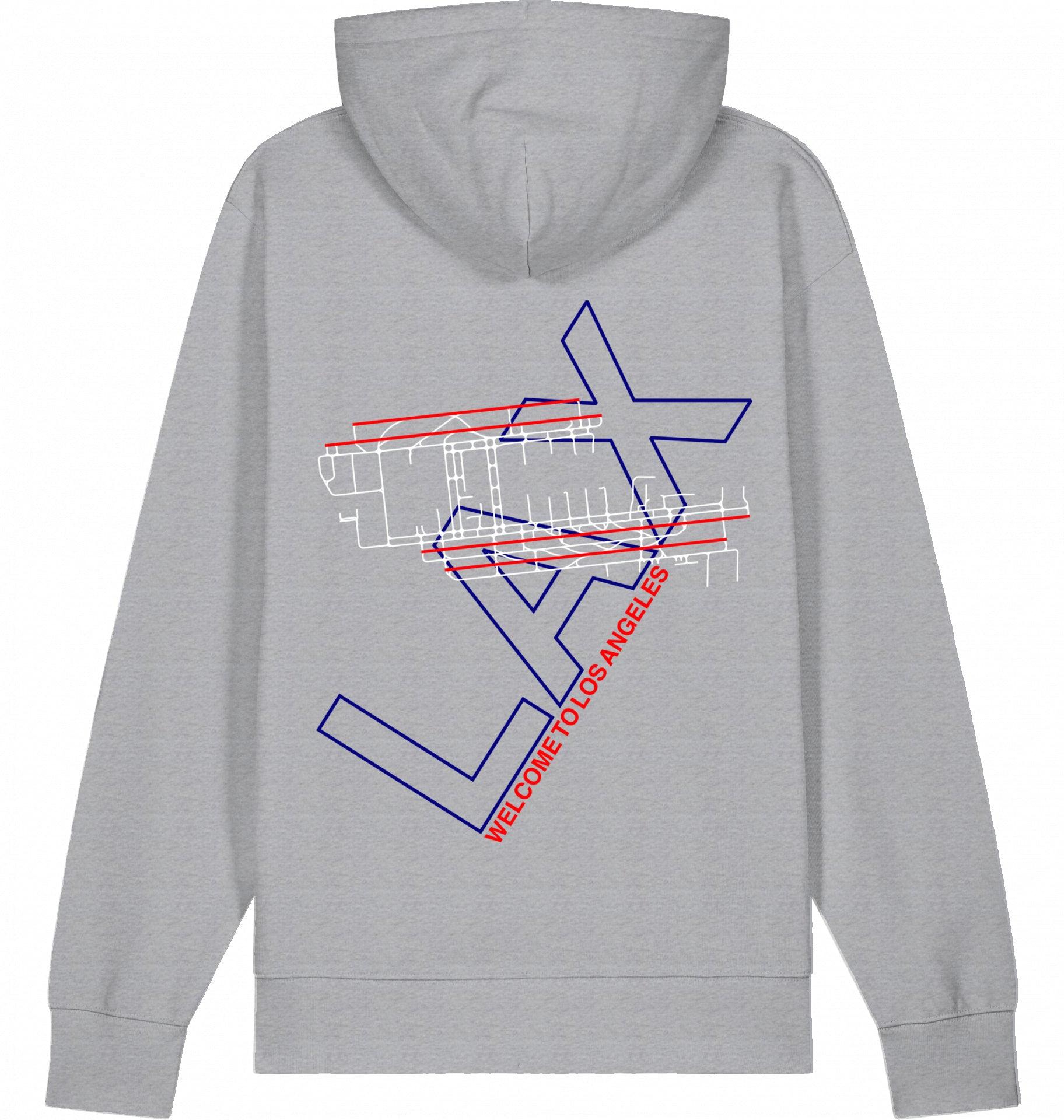 Aviation Los Angeles LAX Airport Hoodie 2.0 Mid Heather Grey für Piloten, Crews, Kinder & Planespotter made by SUPERSONIC aero 4U