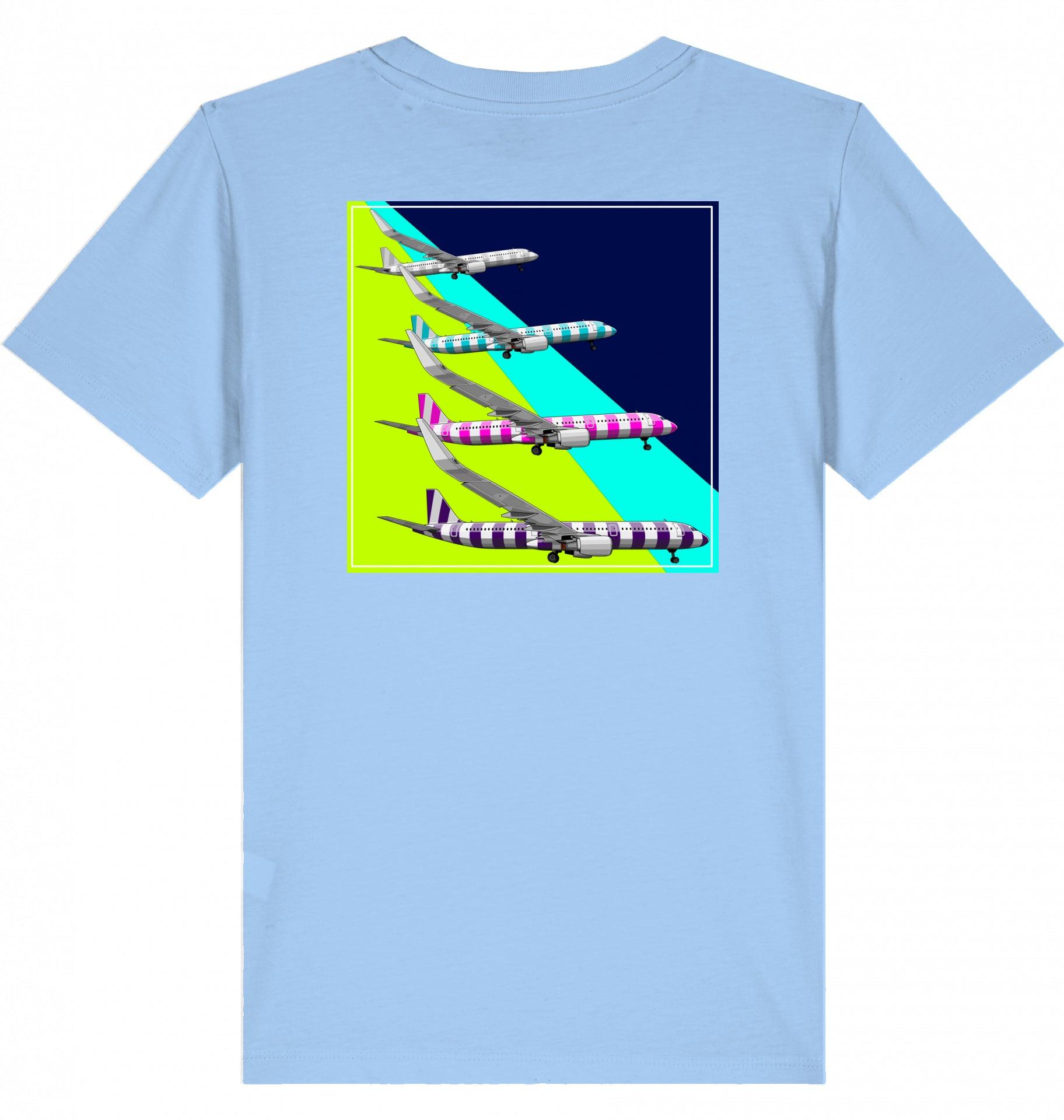 Aviation Kids Aviation T-Shirt Airbus A321 Aircraft Landing 2.0 Blue Soul für Piloten, Crews, Kinder & Planespotter made by SUPERSONIC aero 4U