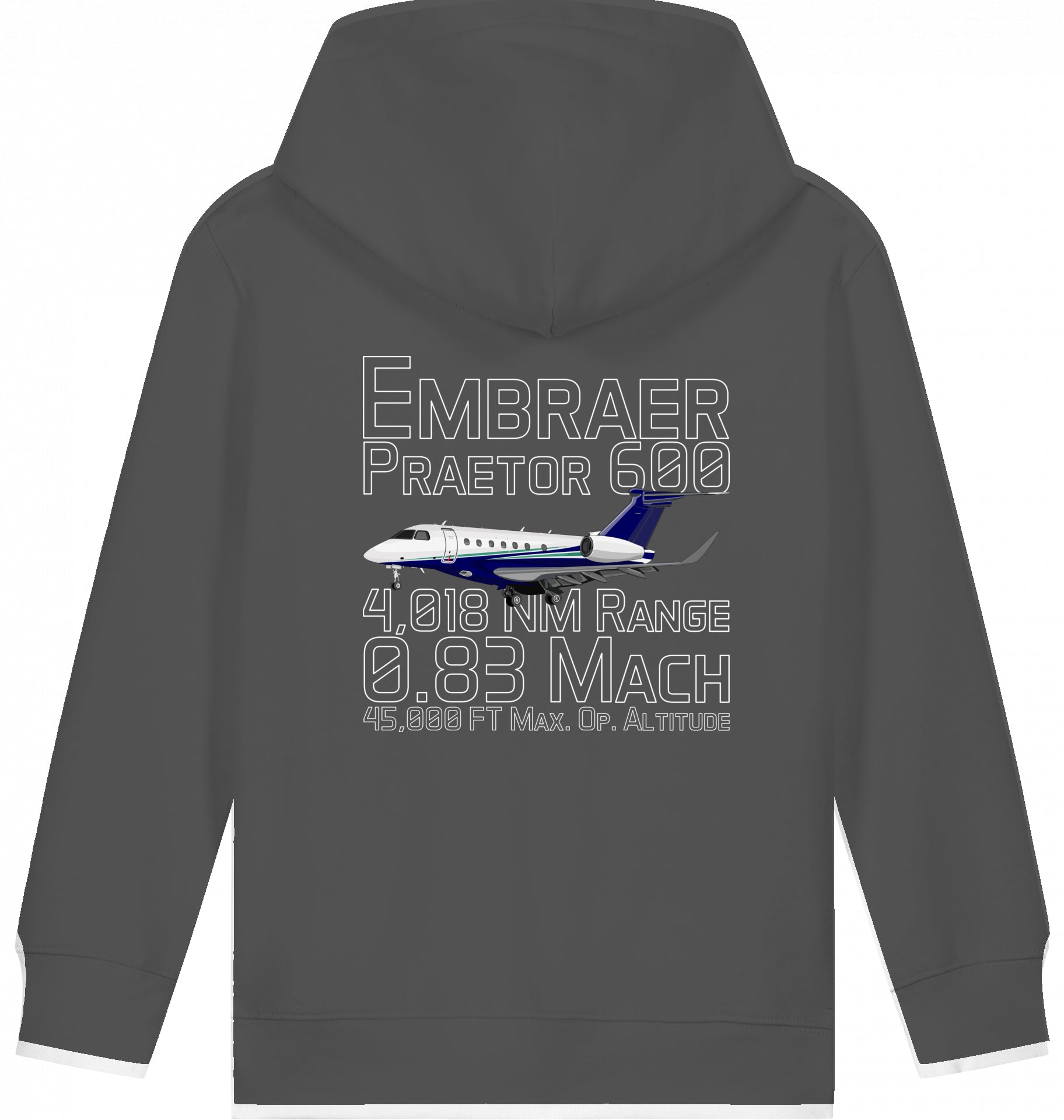 Aviation Kids Hoodie Embraer 600 Praetor Datas für Piloten, Crews, Kinder & Planespotter made by SUPERSONIC aero 4U
