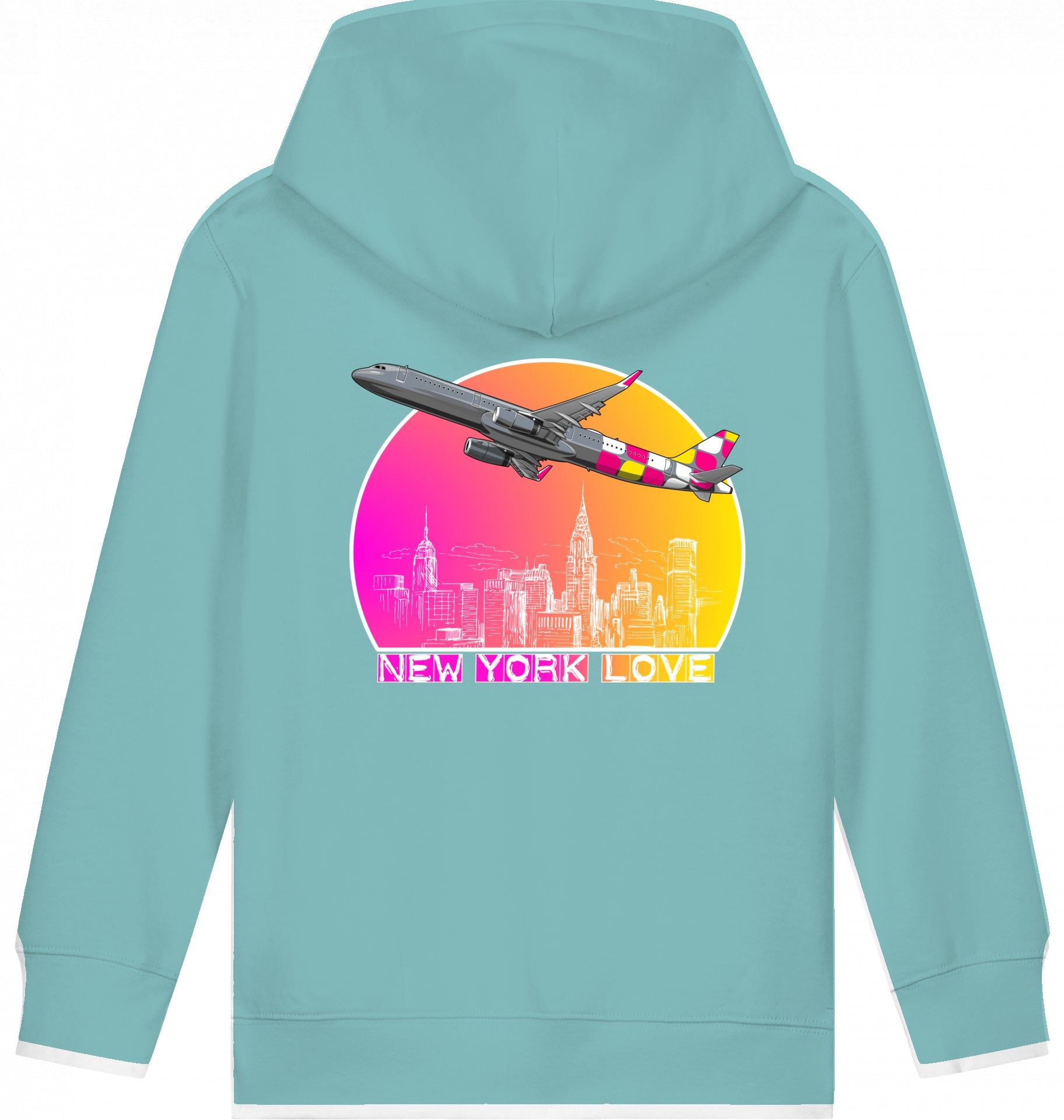 Aviation Kids Flugzeug Hoodie Airbus A321 New York für Piloten, Crews, Kinder & Planespotter made by SUPERSONIC aero 4U