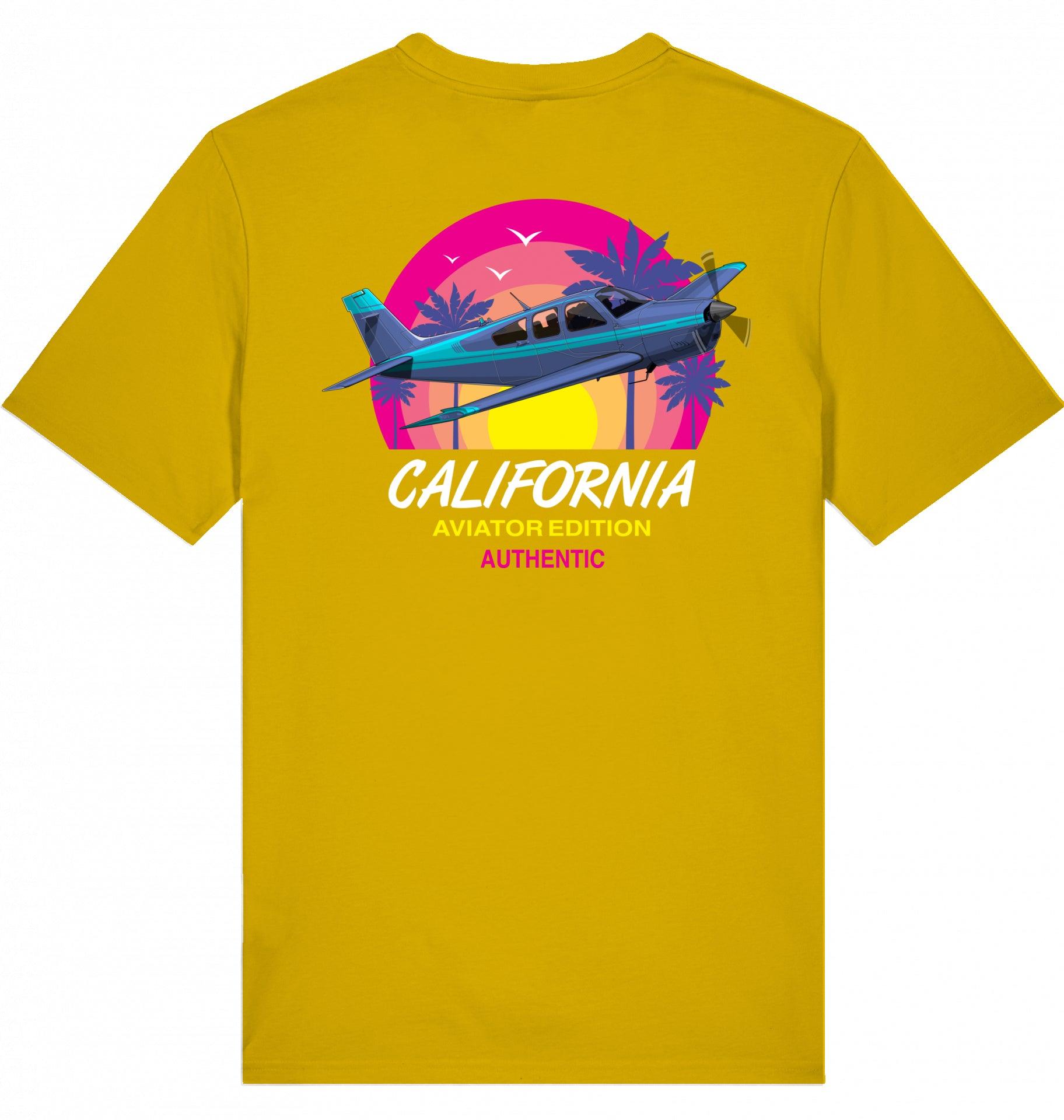 Aviation Flugzeug T-Shirt "Aviator California Summer" Ochre für Piloten, Crews, Kinder & Planespotter made by SUPERSONIC aero 4U
