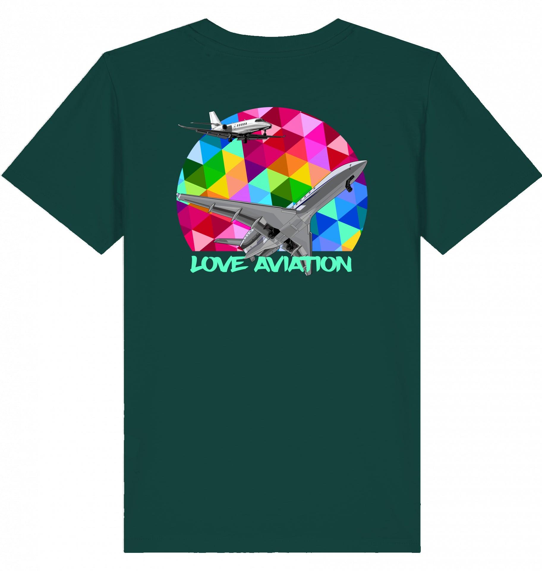 Aviation Kids Aviation T-Shirt "Love Aviation" Flugzeuge 2.0 Glazed Green für Piloten, Crews, Kinder & Planespotter made by SUPERSONIC aero 4U
