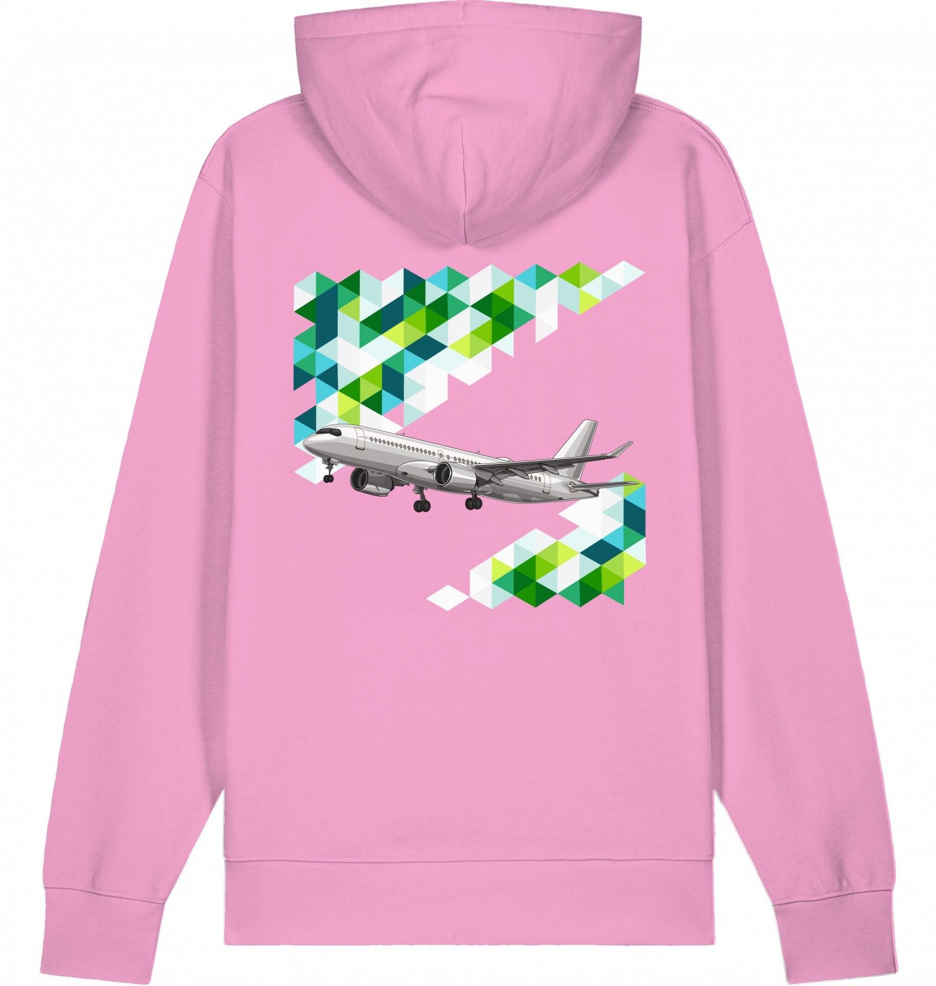 Aviation Flugzeug Hoodie Airbus A220 für Airbuslovers Bubble Pink für Piloten, Crews, Kinder & Planespotter made by SUPERSONIC aero 4U