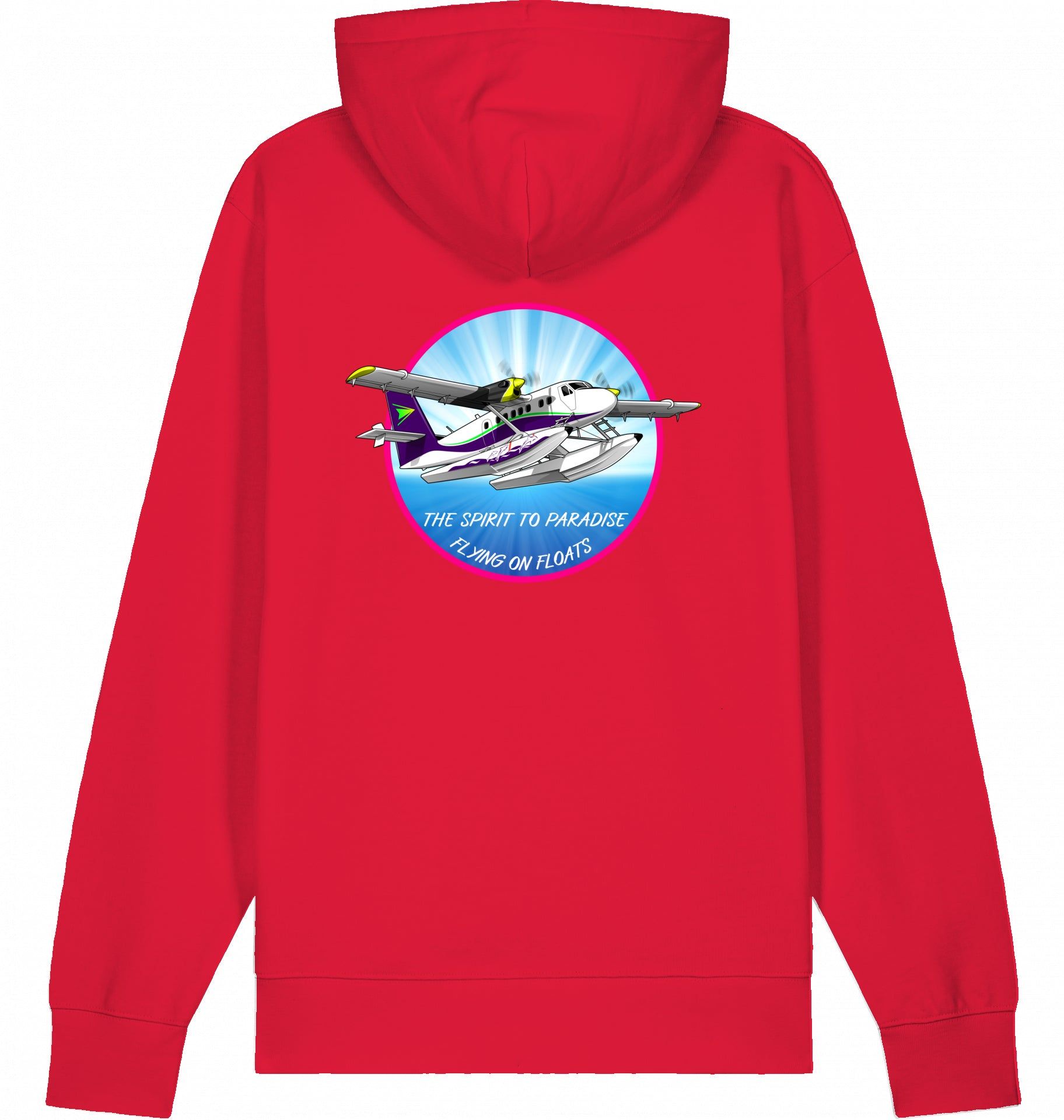 Aviation Flugzeug Hoodie DHC-6 Twinotter in Paradise Red für Piloten, Crews, Kinder & Planespotter made by SUPERSONIC aero 4U