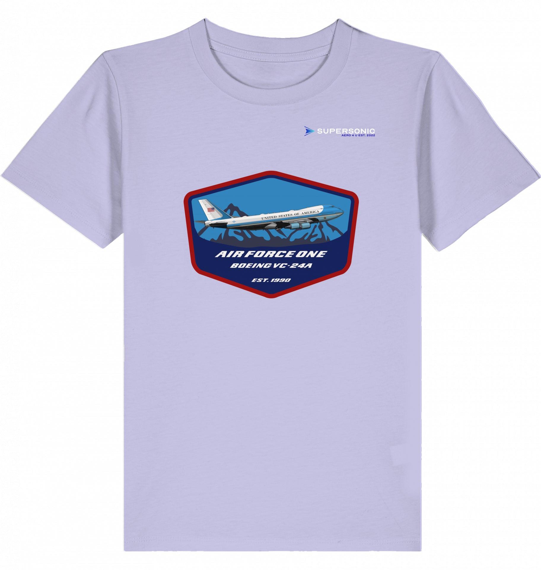 Aviation Kids Aviation T-Shirt Air Force One Boeing VC-24A Jumbo Jet 2.0 Lavender für Piloten, Crews, Kinder & Planespotter made by SUPERSONIC aero 4U