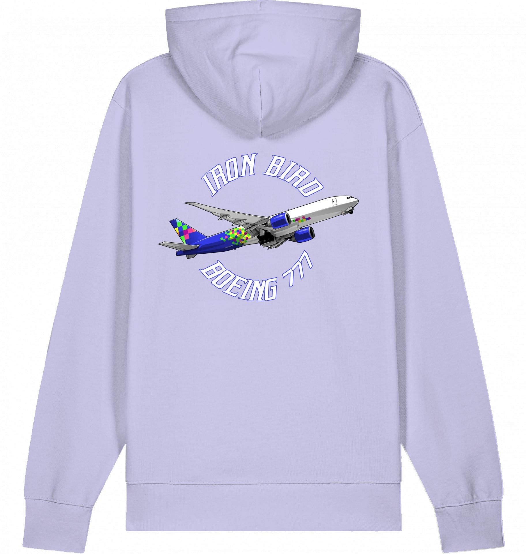 Aviation Flugzeug Hoodie Boeing 777 Iron Bird Lavender für Piloten, Crews, Kinder & Planespotter made by SUPERSONIC aero 4U