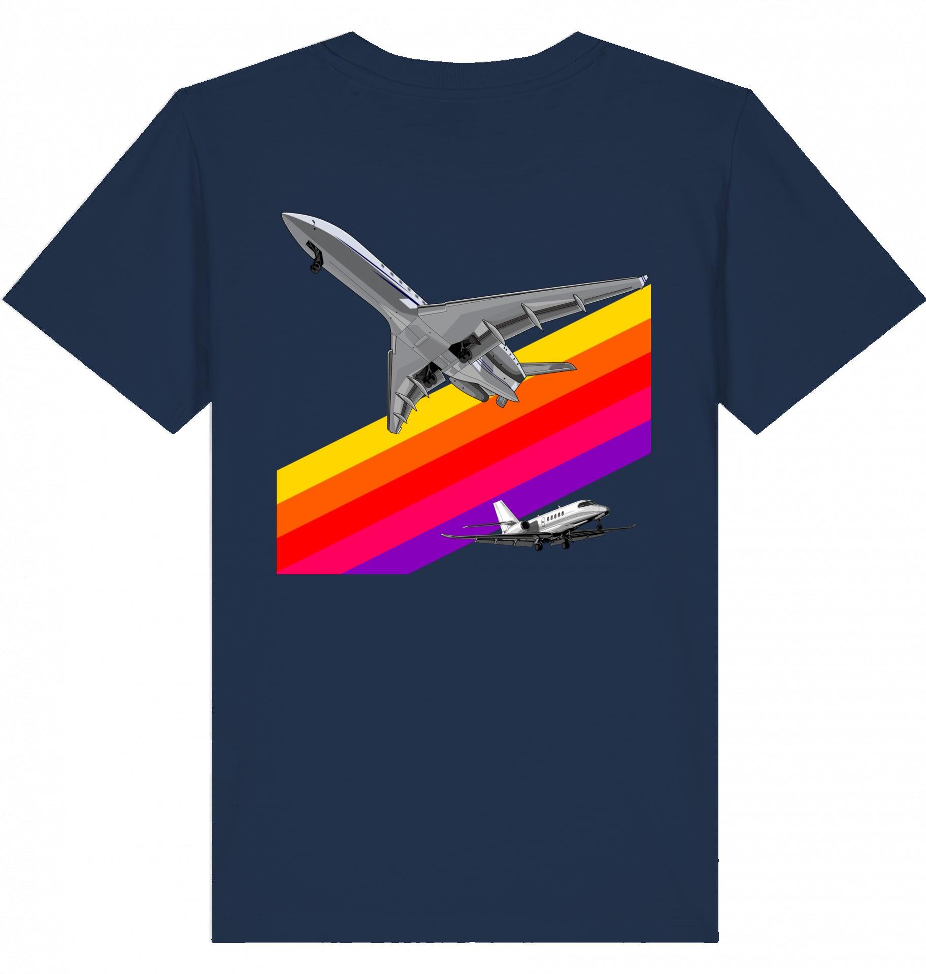 Aviation Kids Aviation T-Shirt "VHS 80ies Style - Business Aviation" 2.0 French Navy für Piloten, Crews, Kinder & Planespotter made by SUPERSONIC aero 4U