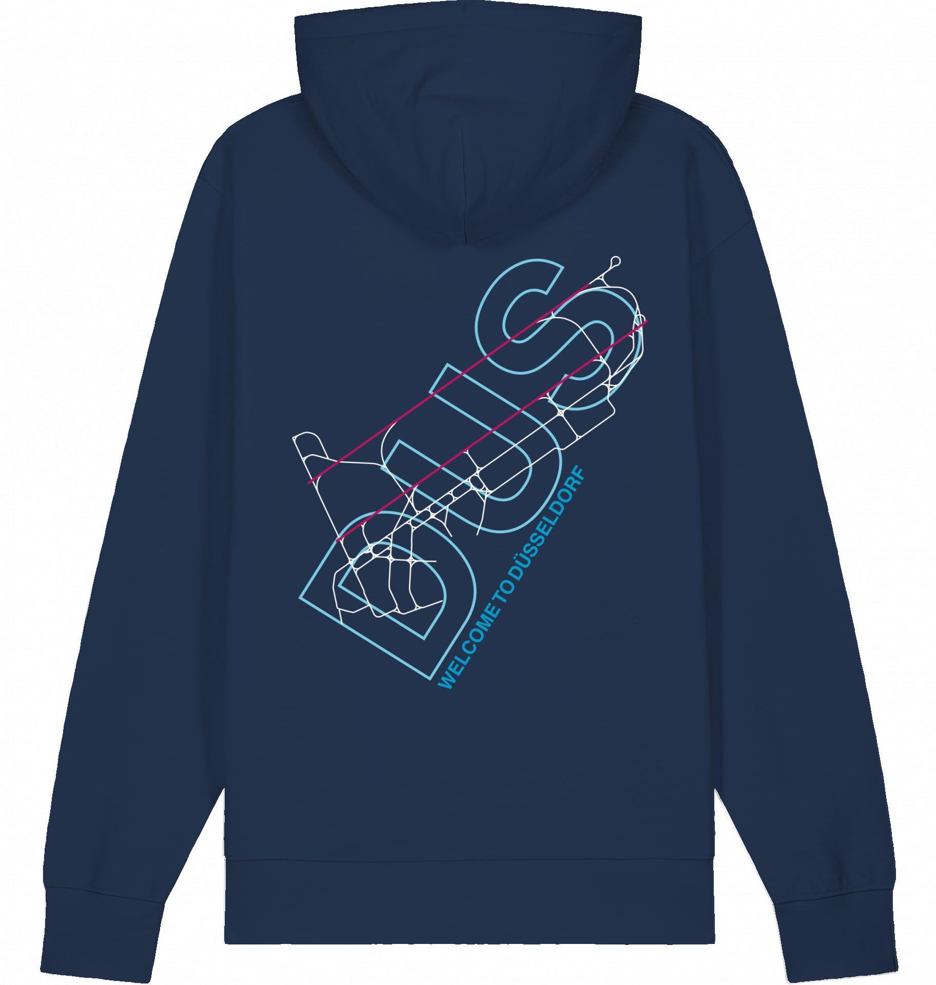 Aviation Düsseldorf DUS Airport Hoodie 2.0 French Navy für Piloten, Crews, Kinder & Planespotter made by SUPERSONIC aero 4U