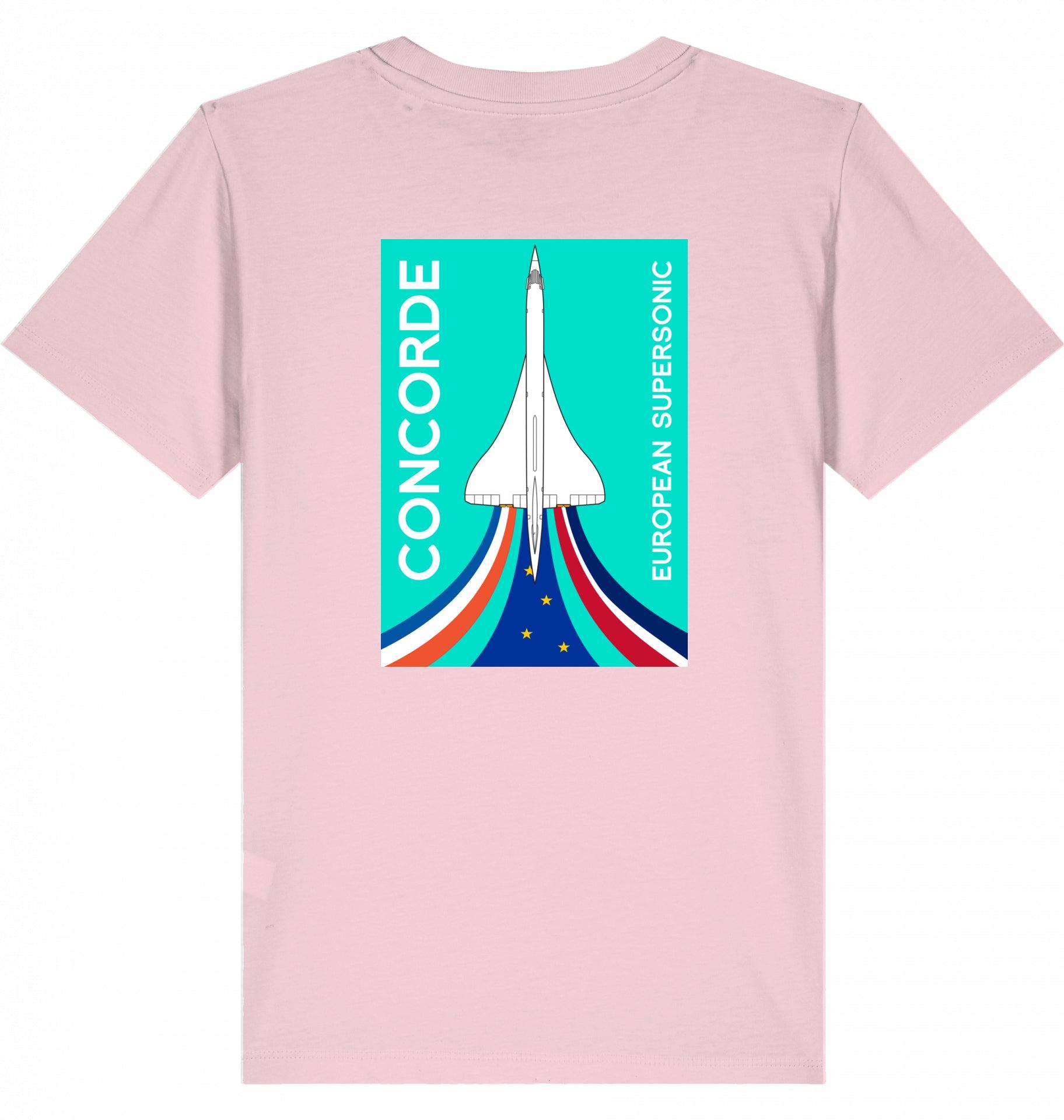 Aviation Kids Aviation T-Shirt "Concorde European Supersonic Aircraft" 2.0 Cotton Pink für Piloten, Crews, Kinder & Planespotter made by SUPERSONIC aero 4U
