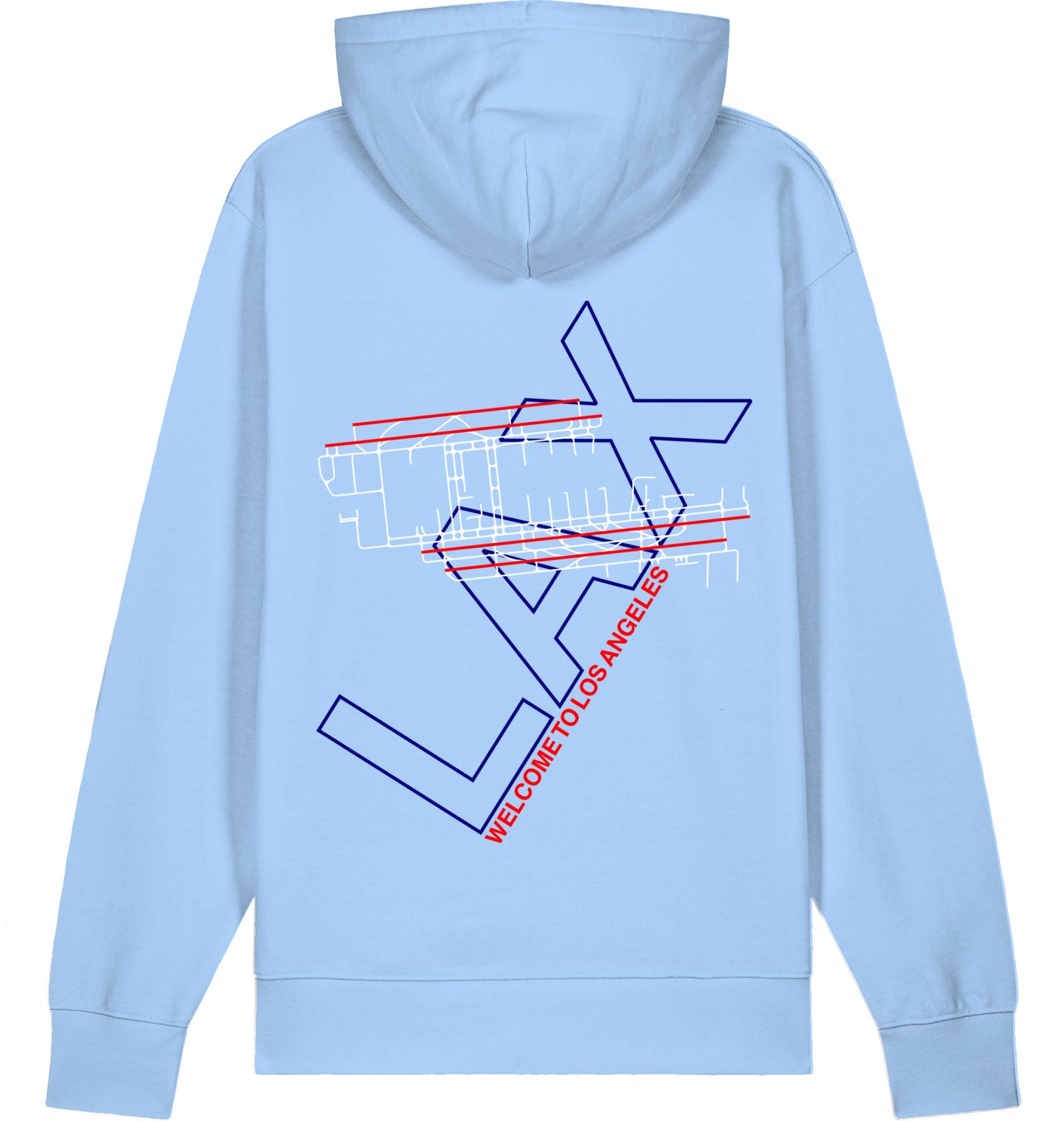 Aviation Los Angeles LAX Airport Hoodie 2.0 Blue Soul für Piloten, Crews, Kinder & Planespotter made by SUPERSONIC aero 4U
